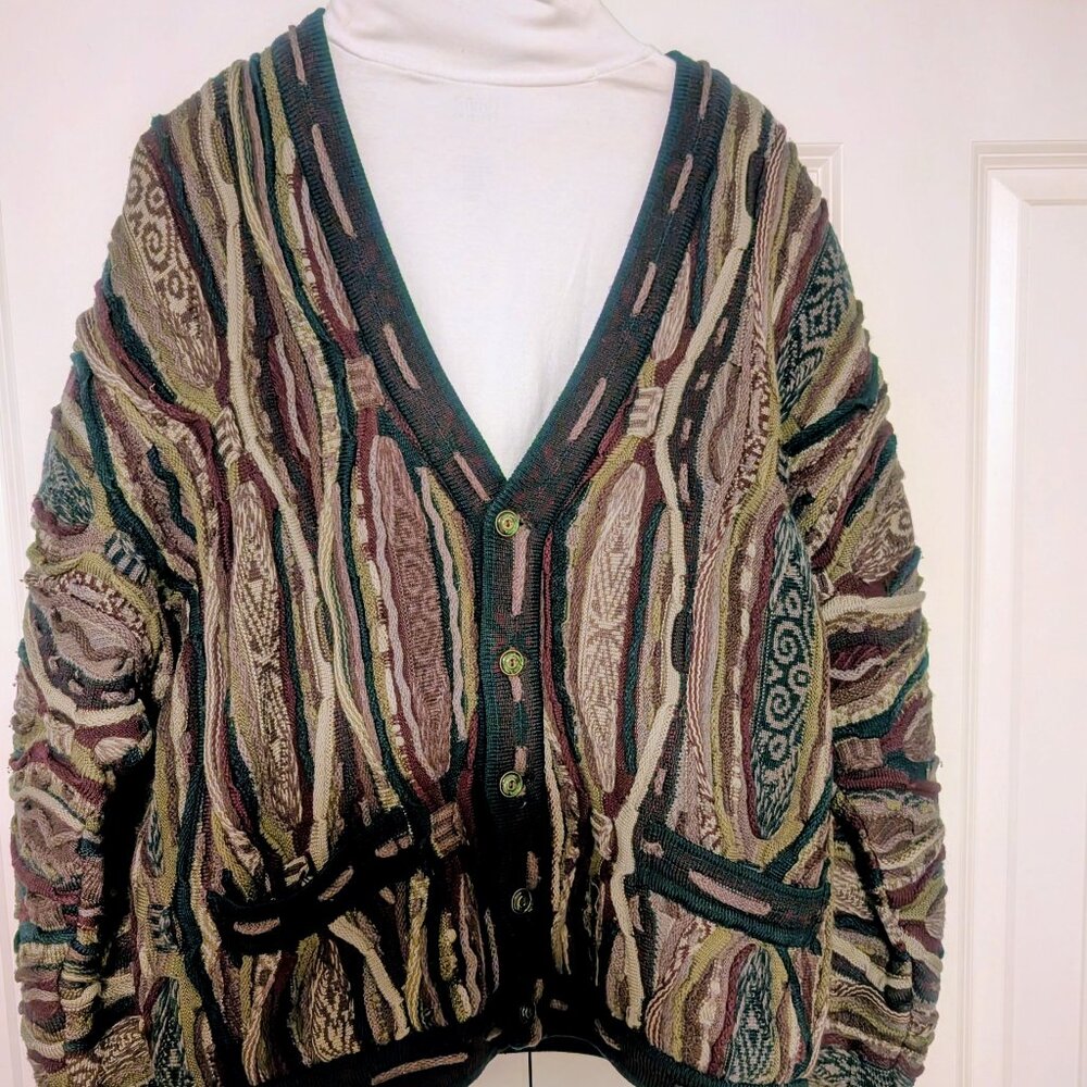COOGI Men's Multicolor Cardigan Sweater (L)